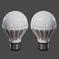 Two White LED Light Bulbs With Energy Saving Design And E27 Base 3d model