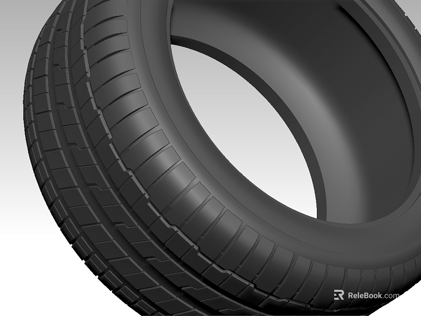 Black Car Tire With Deep Tread Pattern And Durable Rubber Construction Design 3d model 