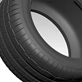 Black Car Tire With Deep Tread Pattern And Durable Rubber Construction Design