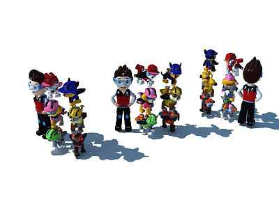 Colorful Electric Toys Action Figures With Assorted Designs For Kids Play 3d model