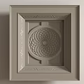 Elegant Decorative Ceiling Design With Intricate Square Frame And Circular Pattern 3d model