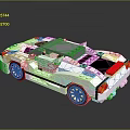 White Convertible Sports Car Built With Lego Bricks As Lifestyle Toy Product