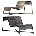 Modern Outdoor Chairs With Metal Frame And Woven Design In Brown And Black