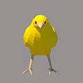Yellow Low Poly Flying Animal Bird Standing Gracefully On Gray Background 3d model