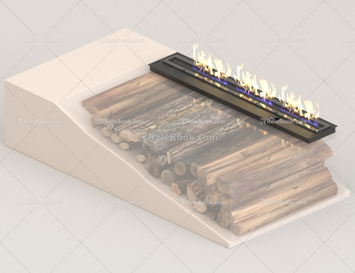 Simple Stove Fireplace 3d model