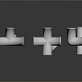 Shiny Stainless Steel Pipe Fittings With Tees Elbows And Reflective Surface On Dark Background