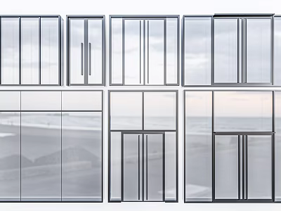 Contemporary Double Doors With Glass Panels And Multiple Styles For Interior Exterior 3d model