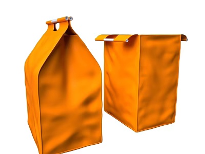 Two Practical Orange Storage Bags With Top Handles For Home Organization Needs 3d model