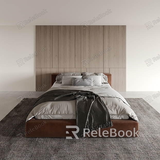 Bed Double Bed Bedroom Bed Hotel Queen Bed model