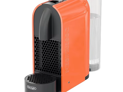 Stylish Orange NESPRESSO Coffee Machine Home Kitchen Appliance With Transparent Cup 3d model