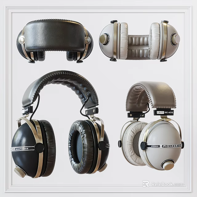 Modern Over Ear Headphones With Soft Leather Cushions And Various Color Styles 3d model 