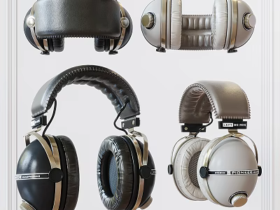 Modern Over Ear Headphones With Soft Leather Cushions And Various Color Styles 3d model