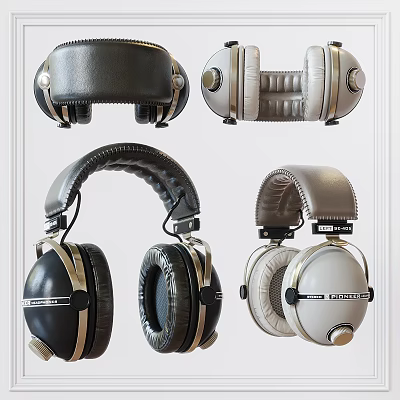 Modern Over Ear Headphones With Soft Leather Cushions And Various Color Styles 3d model