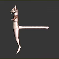 Game Film Character Orange Striped Cat Anthropomorphic 3D Model Standing With Open Arms