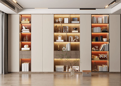 Modern bookcase 3d model