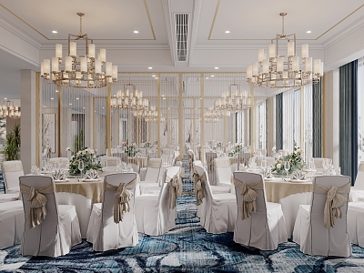 Light Luxury Ballroom 3d model