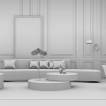 Modern sofa coffee table combination 3d model