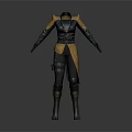 Game Movie Character Black And Orange Costume Design Long Sleeves Armor Elements Belt And Boots