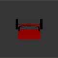 Red Metal Hand Truck With Sturdy Frame Wheels And Platform Base