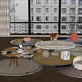 Round Rugs With Various Patterns And Decorative Elements For Living Room Home Decor 3d model