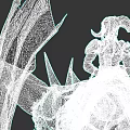 Game Movie Character Female Warrior Riding Dragon With Spiked Wings And Armor