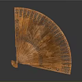 Wooden Fan Sculpture Carving With Intricate Openwork Patterns And Artistic Design