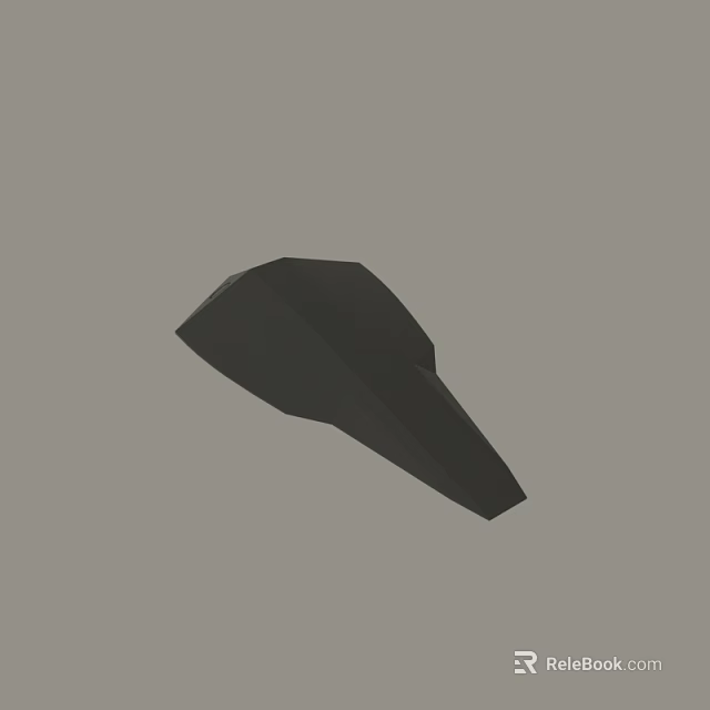 Black Hat Shaped 3D Model With Simple Design on Gray Background 3d model