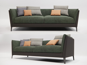 Modern double sofa multiplayer sofa 3d model