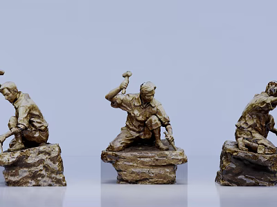 quarry workers 3d model