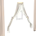 Elegant Soft Beige Curtains With Ruffled Valance And Decorative Tiebacks Design