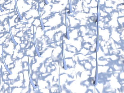 Ice Game Movie Character With Blue White Textured Lines And Wavy Patterns 3d model