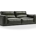 Modern Stylish Black Leather Sofa With Comfortable Seats And Sleek Design 3d model