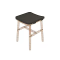 Light Wood Simple Design Stool With Sturdy Structure For Home Use