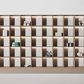 Modern Decorative Cabinet With Geometric Shelves And LED Lighting For Stylish Ornaments