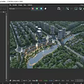 Aerial Planning With High Rise Buildings River Green Spaces And Urban Roads