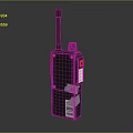 Tactical Weapon Communication Device With Black Handheld Design Antenna And Red Button 3d model
