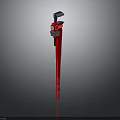 Professional Red Pipe Wrench Manual Plumbing Tool With Long Handle For Industrial Pipe Repair