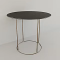Modern Minimalist Round Black Table With Sleek Surface And Metal Legs 3d model