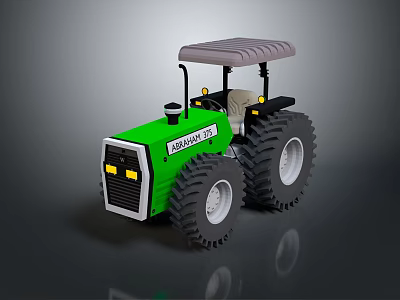 Green Brandon 300 Tractor With Gray Canopy And Black Tires 3d model