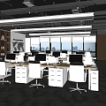 modern public office area public open office 3d model