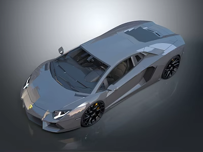 Sleek Modern Sports Car With Silver Body And Black Alloy Wheels 3d model