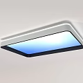 Modern Ceiling Lights with Rectangular and Round Designs Blue White Lighting