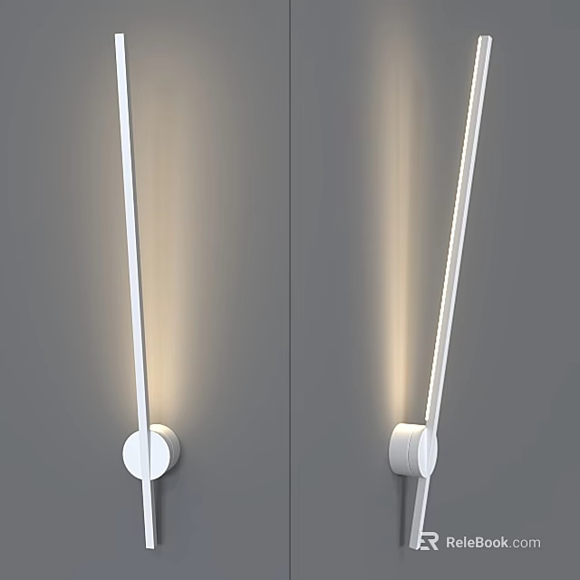 Modern White Wall Lamp With Slim Design And Soft Warm Light Illumination 3d model 