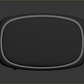 Gray And White Oval Portable Storage Case With Zipper Closure And Smooth Edges
