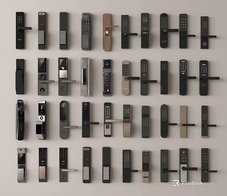 Various Modern Stylish Door Handles With Contemporary Designs For Home Interior Decor 3d model 