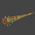 Spiked Wooden Baseball Bat Weapon Featuring Metal Spikes And Textured Surface