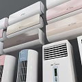 Modern Air Conditioner Fans With Various Styles And Different Colors Wall Mounted Floor Standing