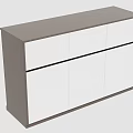 Modern File Storage Cabinet With White Doors And Gray Top Surface Design 3d model