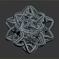 Artistic Silver Furniture Decorative Piece With Intertwined Metal Rings Spherical Structure