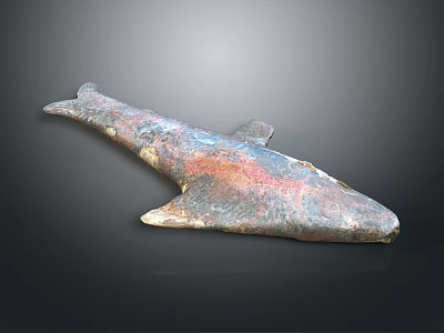 Realistic Shark Aquatic Animal With Red Brown Gray Coloration And Textured Skin Surface 3d model